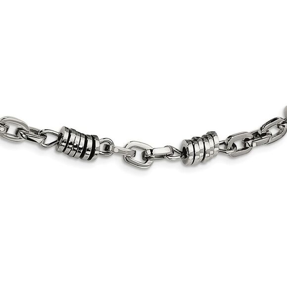 Men's Stainless Steel 6mm Disk Link Chain Necklace, 20 Inch - Picture 1 of 6